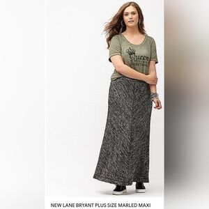 Lane Bryant Black and White A-Line Maxi Skirt/ Size 14/16